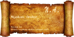 Nyakas Andor névjegykártya